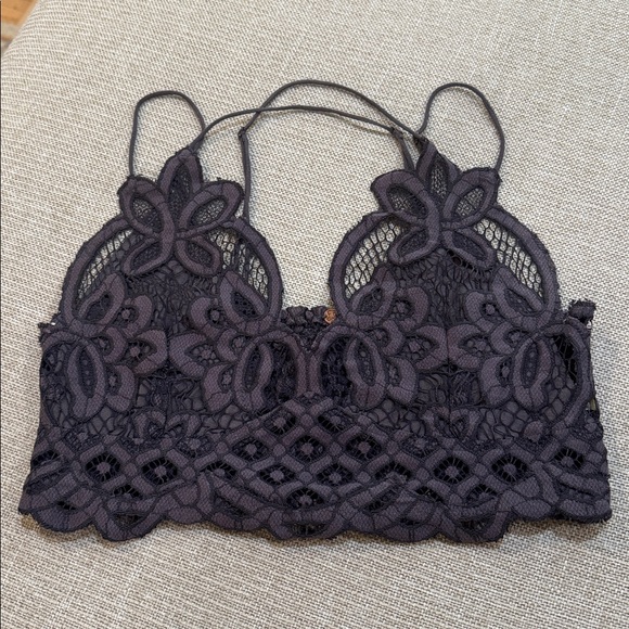 Free People Adella Bralette Dark Grey - Picture 2 of 4